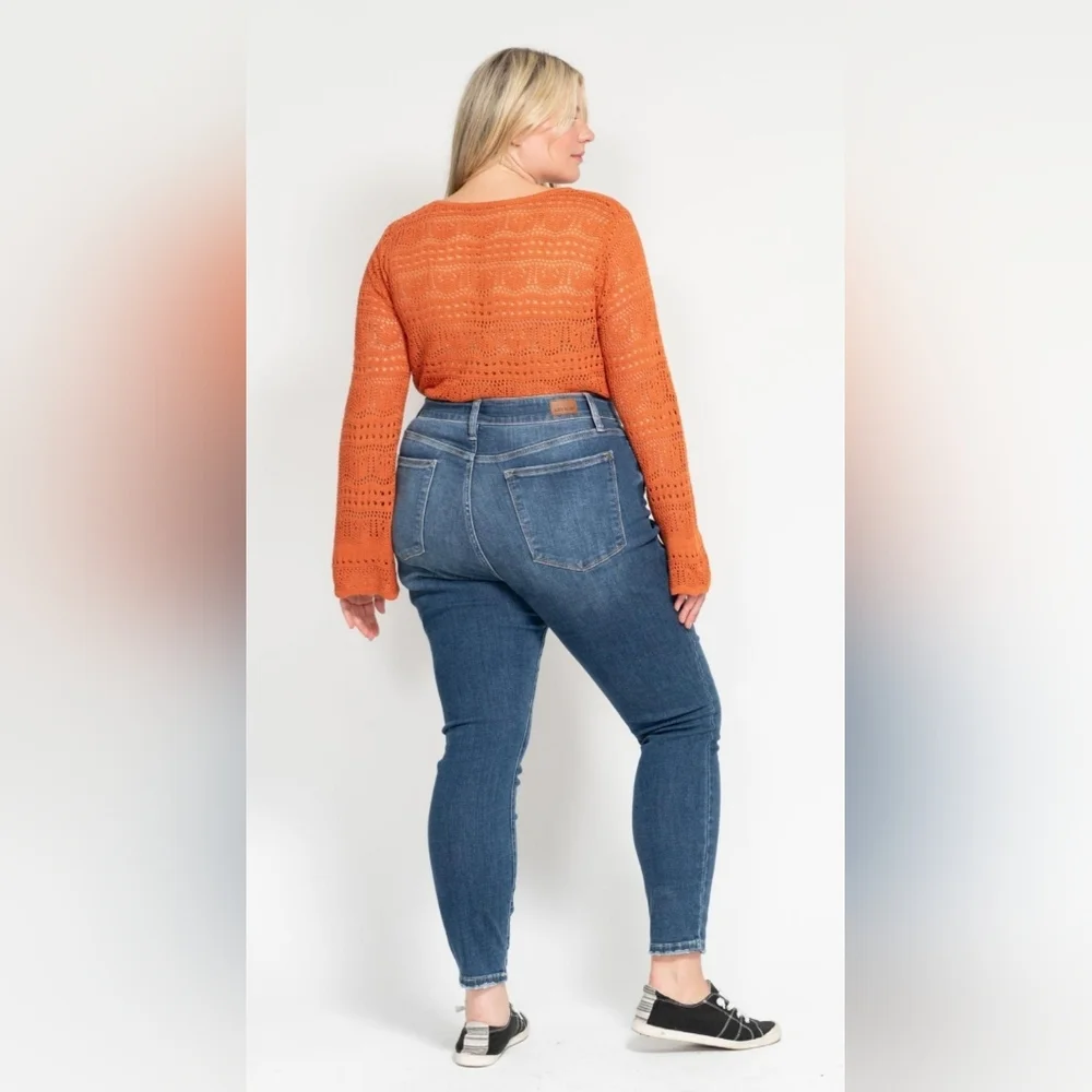 Judy Blue High Rise Medium Wash Button Fly Skinny Jeans Stretch Various NEW